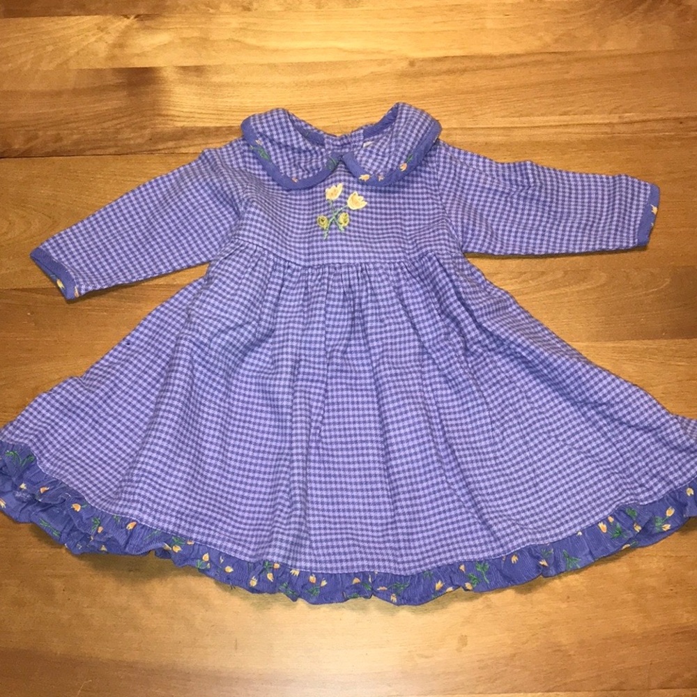 Sweet Potatoes Purple Flannel Winter Dress 9 Month - Picture 1 of 5
